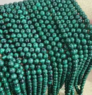 Natural Gemstone Beads Necklace - Handmade Natural Stone Jewelry,Malachite, Size 6mm/50cm, NO.35 ABC Jewelries